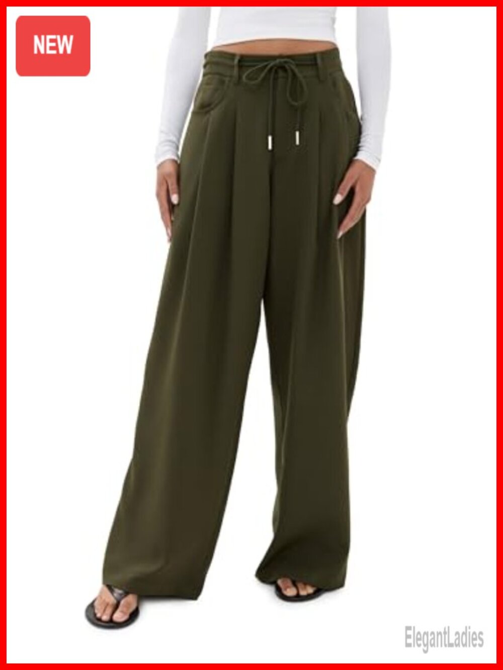 Slouched Tie Up Jeans Lightweight Low-Stretch Crepe Wide Leg Button Closure